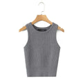 Top gris de punto sin mangas