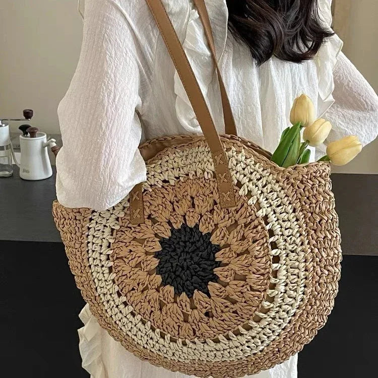 Bolso encordado y colorido para la playa de mujer