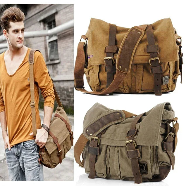 Bolso bandolera vintage UNO estilo militar