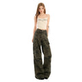 Pantalones cargo casuales de cintura alta para mujer