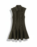 Vestido de estilo militar verde oliva