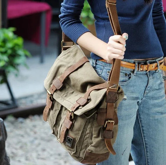 Bolso bandolera vintage UNO estilo militar