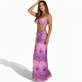 traje de baño de dos piezas azul