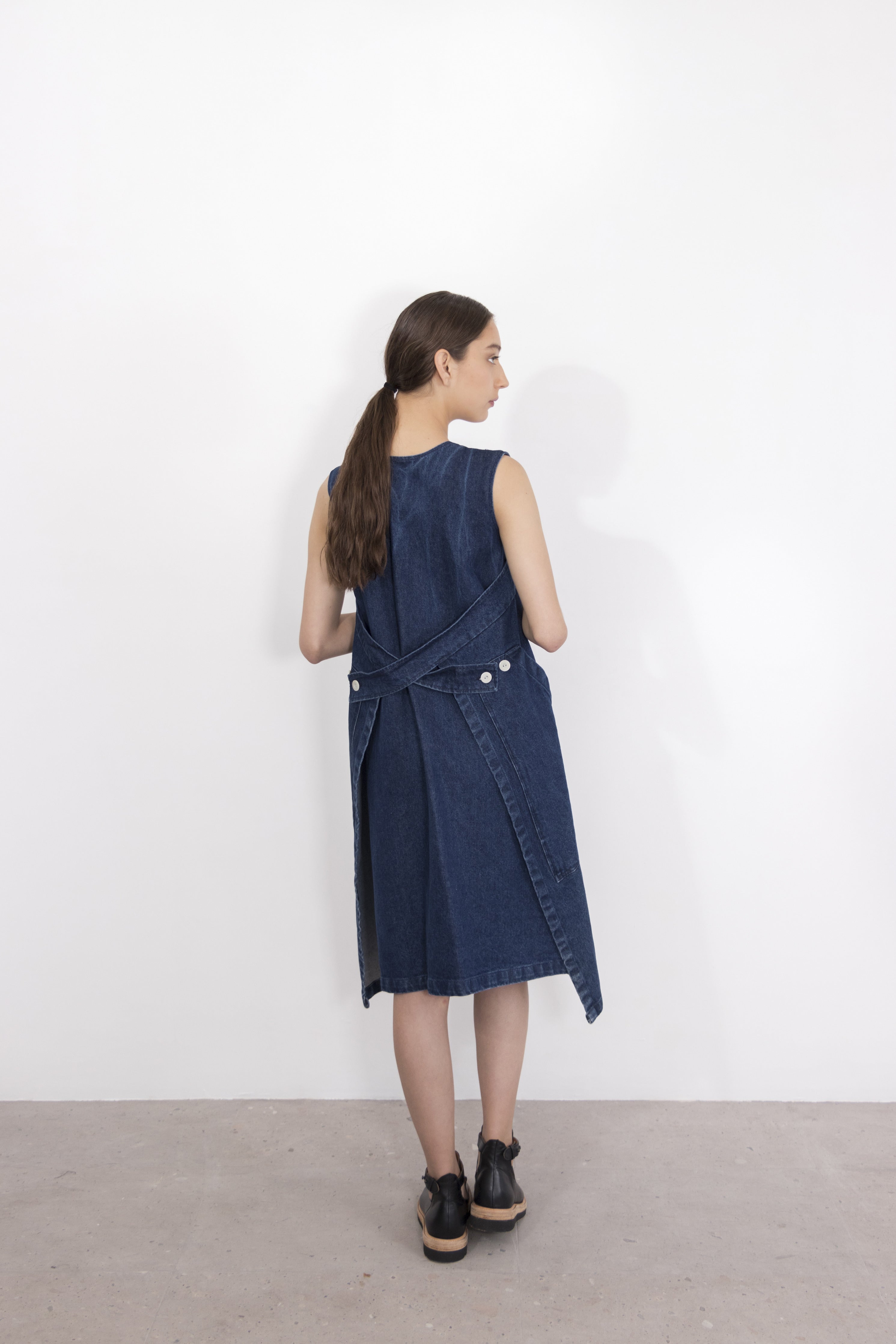 Atenea Sleeveless Denim Wrap Dress