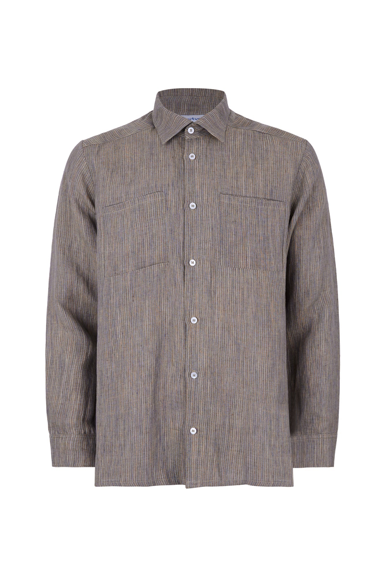 Gilmar Button-Down Striped Linen Shirt