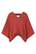 Nitrogen Crêpe Cotton V-Neck Poncho Blouse