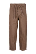 Barium Drawstring Elastic Waist Washed Denim Pants