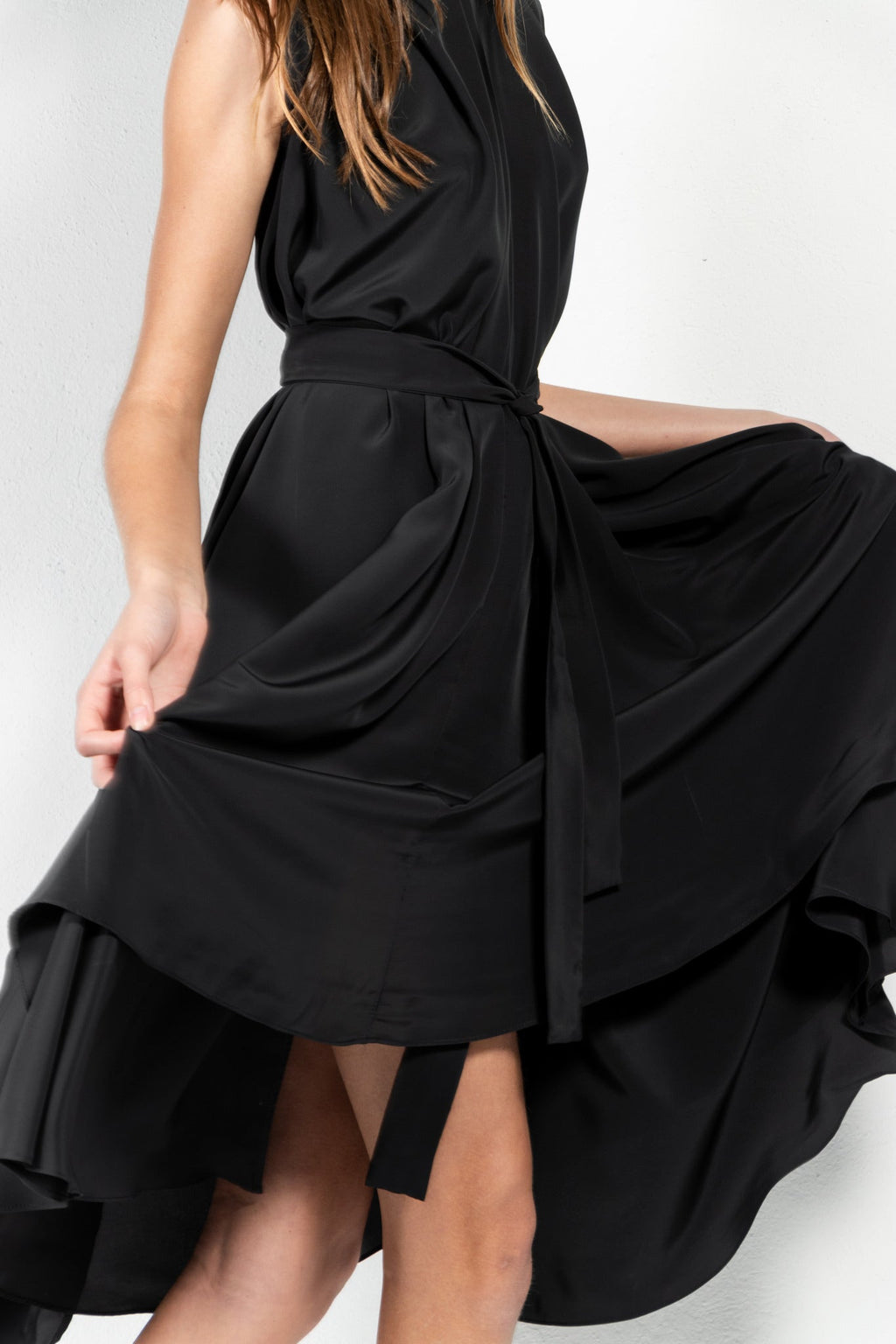 Rea Crêpe de Chine Midi Wrap Dress