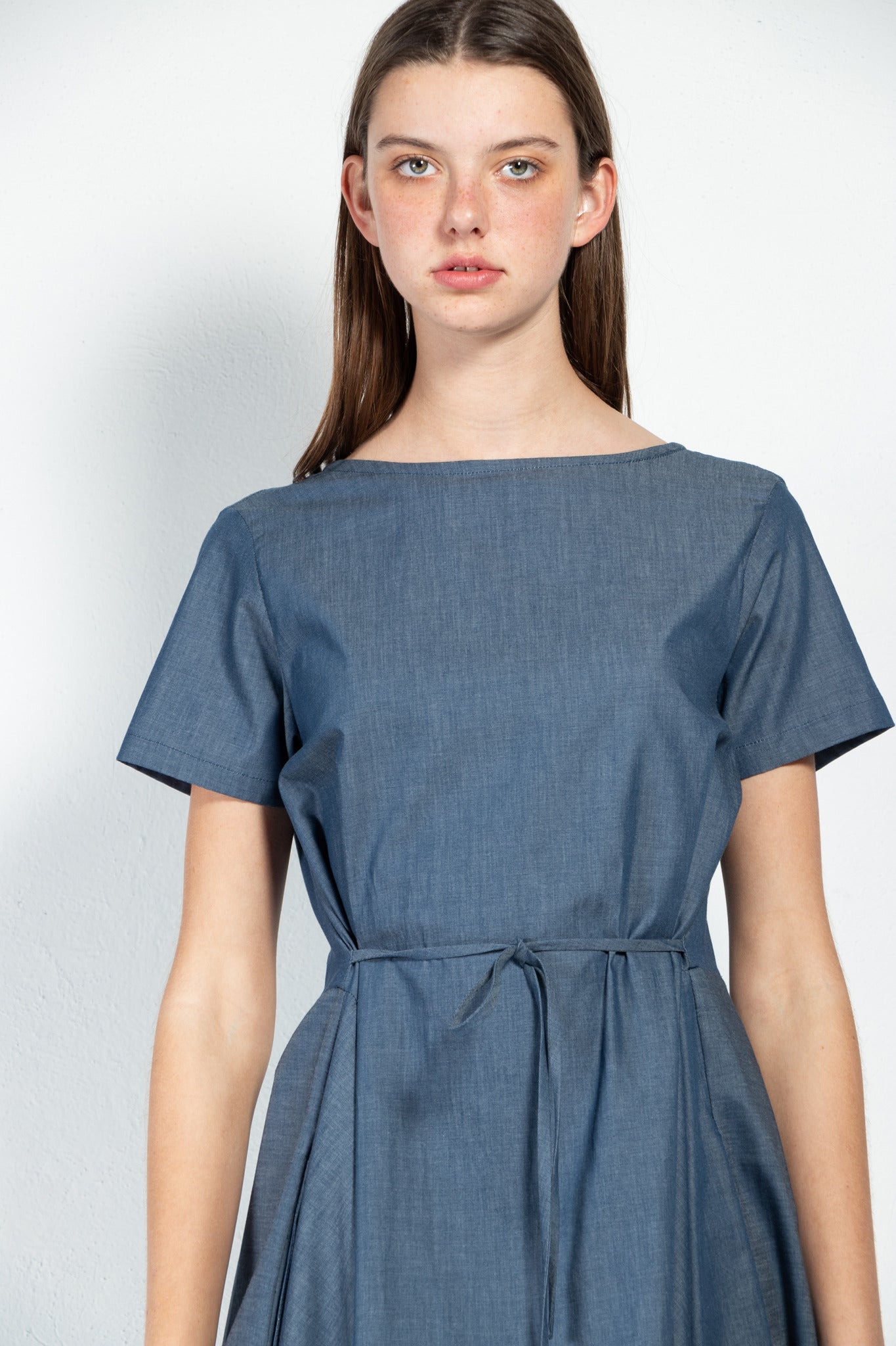 Bañador Open Back Pleated Cotton Dress