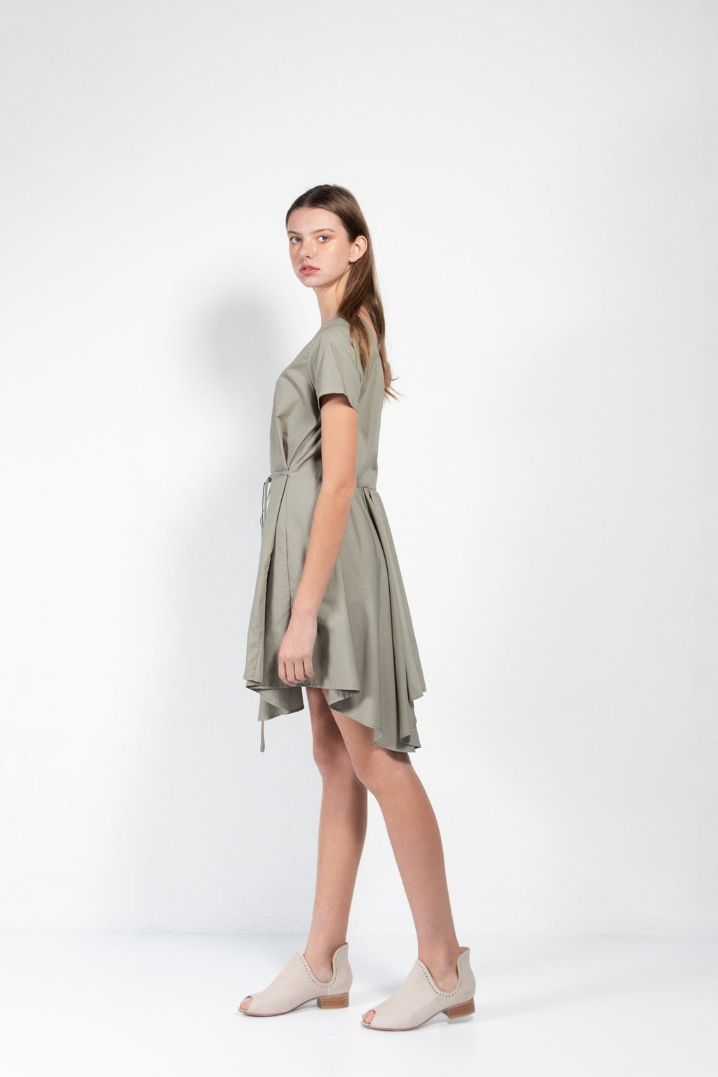 Bañador Open Back Pleated Cotton Dress