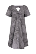 Savannah Marbled Twill Open Back Shirt Dress