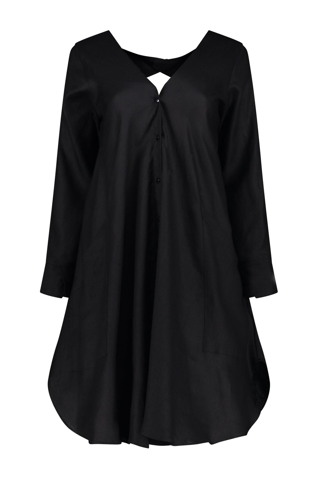 SALE Savannah Linen-Blend Open Back Shirt Dress
