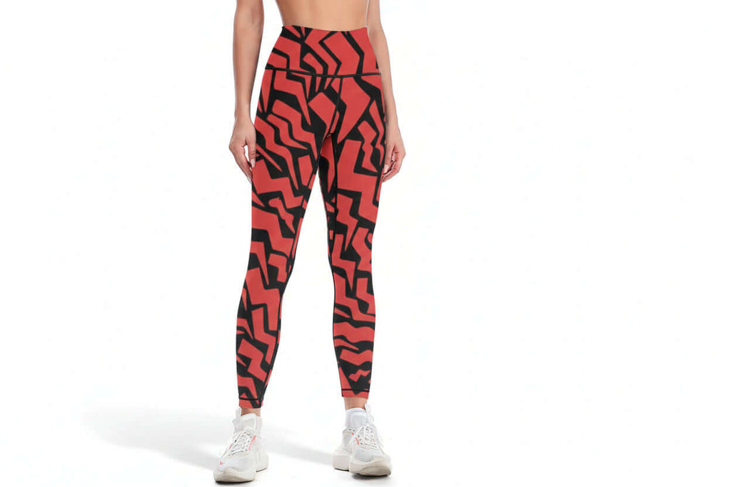 Leggins de yoga y deportivos cómodos para mujer Rojo Cebra