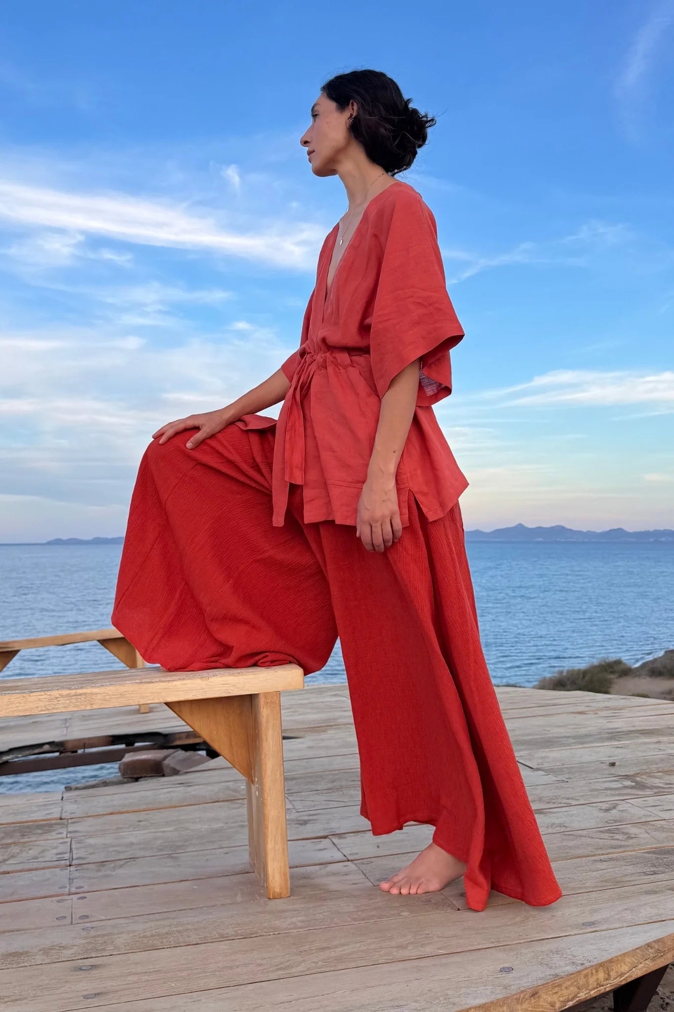 Delta Full Length Crepe Cotton Skirt Pants